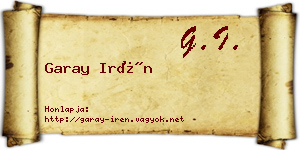 Garay Irén névjegykártya