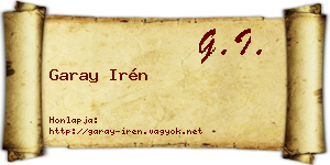 Garay Irén névjegykártya